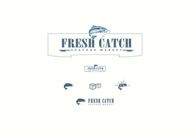 Seafood Market Custom Responsive Logo Design