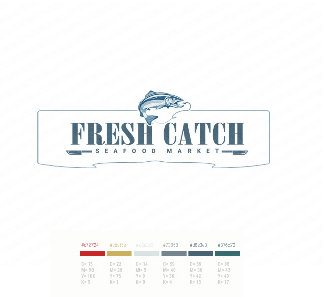 Primary Seafood Market Logo and Color Swatches